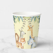 Dieren safari schattig sekneutraal geel douche papieren bekers (Rechts)