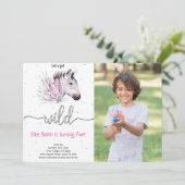 Dieren Safari Verjaardag Foto Uitnodiging (Staand voorkant)