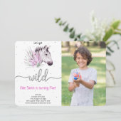 Dieren Safari Verjaardagsfoto Uitnodiging (Staand voorkant)