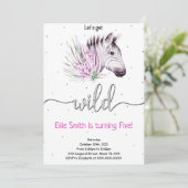 Dieren Safari Verjaardagsuitnodiging Kaart (Staand voorkant)