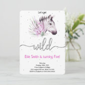 Dieren Safari Verjaardagsuitnodiging Kaart (Staand voorkant)