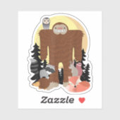 dieren Sasquatch met bosdieren Sticker (Vel)