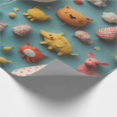 Dieren schattig patroon cadeaupapier (Hoek)