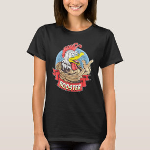 Dieren - Schattigee lachende haan of kip met FAC T-shirt