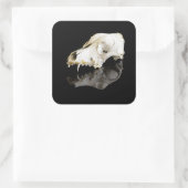 Dieren schedel vierkante sticker (Tas)