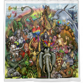 Dieren schotelgordijn douchegordijn (Voorkant)