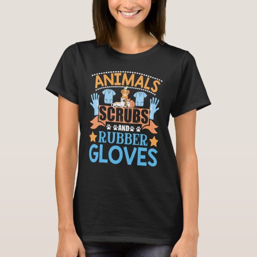Dieren scrubs en rubber handschoenen Vet Tech Vete T-shirt (Voorkant)