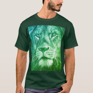 Dieren Sjabloon Mannen Moderne T-Shirts Lion Face
