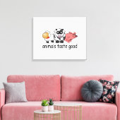 Dieren smaken goed - Grappig vleeseters ontwerp Canvas Afdruk (Insitu (Woonkamer))
