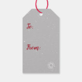 Dieren & Sneeuwvlokken Leuk Blauw Winter Kerstmis Cadeaulabel (Achterkant)