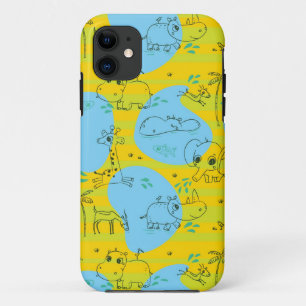Dieren spelen baby patroon achtergrond Case-Mate iPhone case