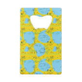 Dieren spelen baby patroon achtergrond creditkaart flessenopener (Achterkant)