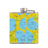 Dieren spelen baby patroon achtergrond heupfles (Achterkant)