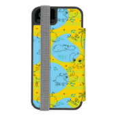 Dieren spelen baby patroon achtergrond incipio iPhone portemonnee hoesje (Agenda Achterkant)