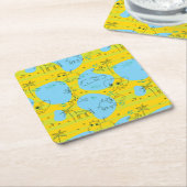 Dieren spelen baby patroon achtergrond kartonnen onderzetters (Schuin)