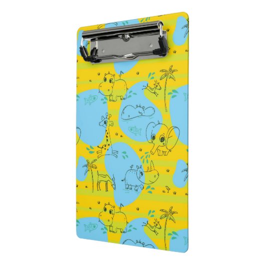 Dieren spelen baby patroon achtergrond mini klembord (Angled2)