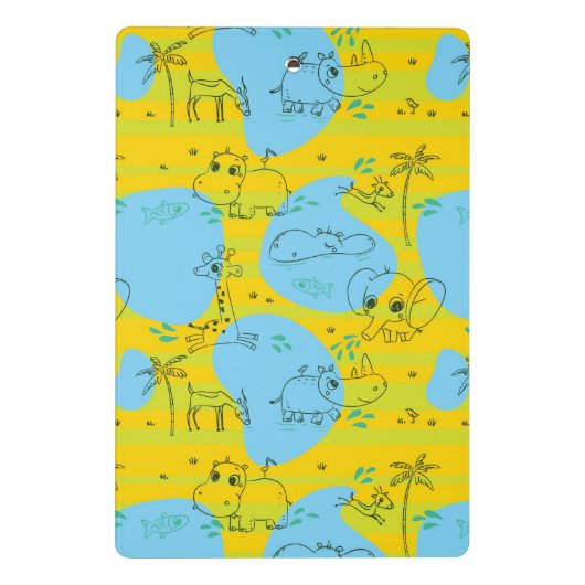 Dieren spelen baby patroon achtergrond mini klembord (Achterkant)