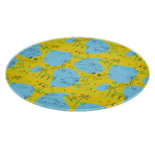 Dieren spelen baby patroon achtergrond snijplank