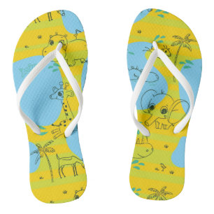 Dieren spelen baby patroon achtergrond teenslippers