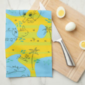 Dieren spelen baby patroon achtergrond theedoek (Quarter Fold)