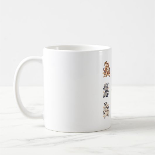 Dieren stack Delight � Cute Animal Art Koffiemok (Links)