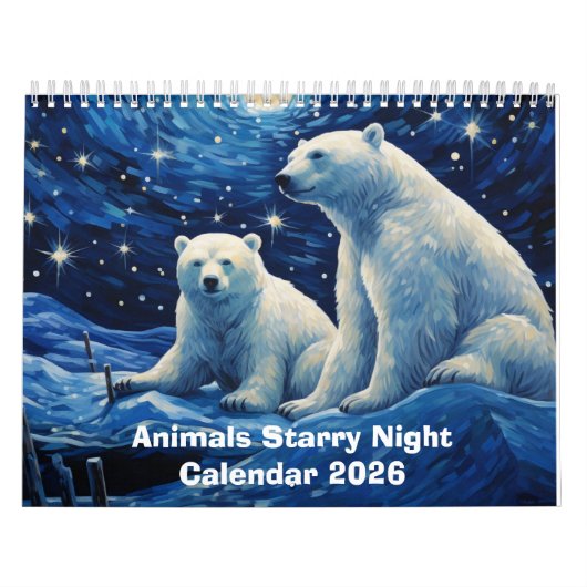 Dieren Sterrennacht 2026 Kalender (Hoes)