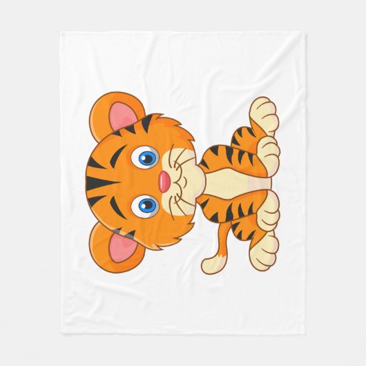 Dieren strip illustratie schattige tijger fleece deken (Voorkant)