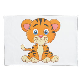Dieren strip illustratie schattige tijger kussensloop