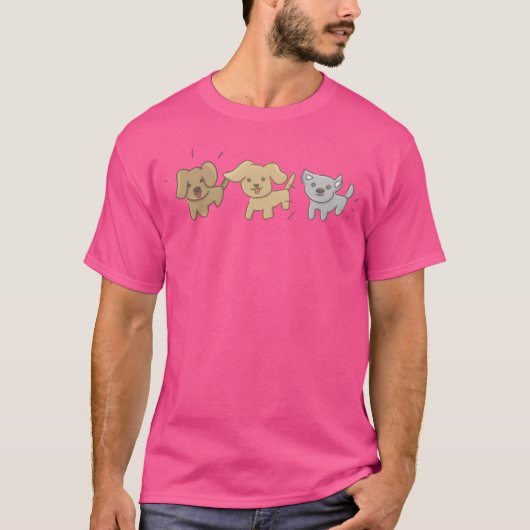 Dieren symbolen drie honden hond cadeau t-shirt (Voorkant)
