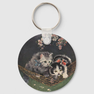  dieren, Tabby Cat of Kittens in een Hammock Sleutelhanger
