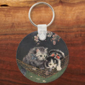 dieren, Tabby Cat of Kittens in een Hammock Sleutelhanger (Voorkant)