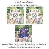 Dieren thema Oerwoud Safari verjaardagdank u Vierkante Sticker