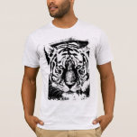 Dieren Tijger Gezicht Mannen Korte Mouw Ash Grijs T-shirt<br><div class="desc">Pop Art Tiger Head Elegant Modern Sjabloon Mannen Bella Canvas Short Sleeve Ash Grey T-Shirt.</div>