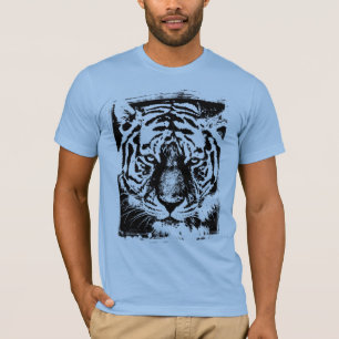 Dieren Tijger Mannen Korte Mouw Modern Baby Blauw T-shirt