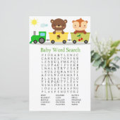 Dieren trainen Baby shower Word Search Game (Staand voorkant)