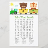 Dieren trainen Baby shower Word Search Game (Voorkant)