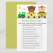 Dieren trainen Nursery Rhyme Quiz baby shower game (Voorkant / Achterkant)