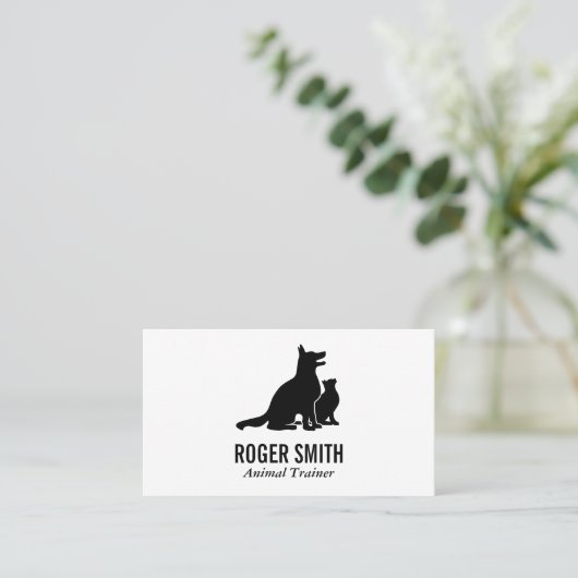 Dieren trainer | Kat en hond liefhebber Visitekaartje (Staand voorkant)