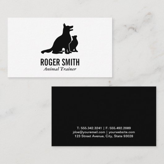 Dieren trainer | Kat en hond liefhebber Visitekaartje (Voorkant / Achterkant)