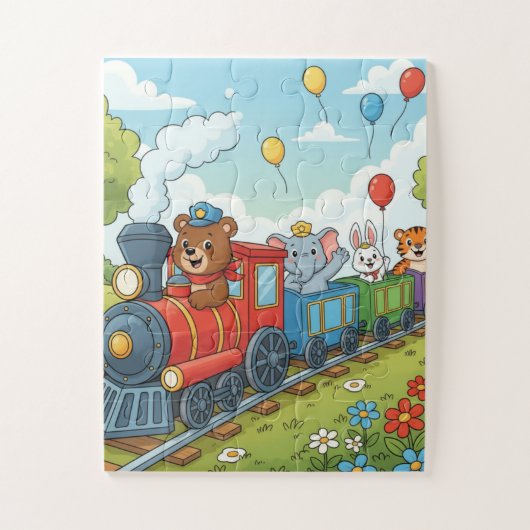 Dieren Trein Avontuur Puzzel (Verticaal)