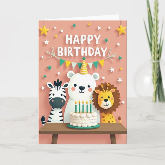 Dieren Trio Feestkaart Kaart (Voorkant)