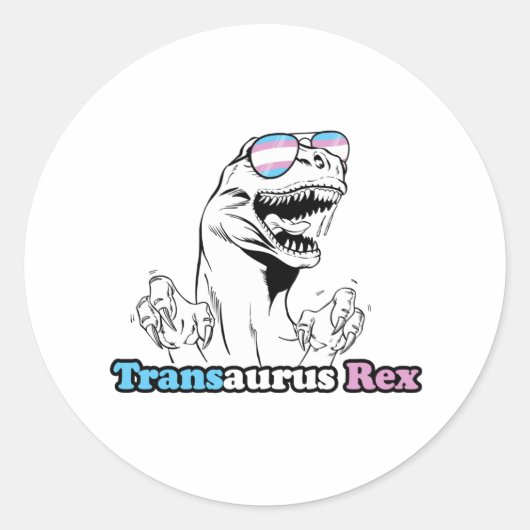 Dieren trots - Transaurus Rex Ronde Sticker (Voorkant)