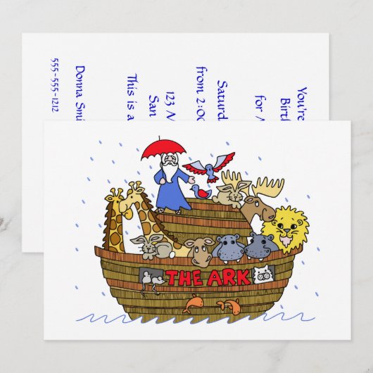 Dieren Twee bij Twee op Noah's Ark Kaart (Voorkant / Achterkant)