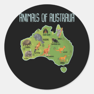 Dieren uit Australië - Diereneducatie Ronde Sticker
