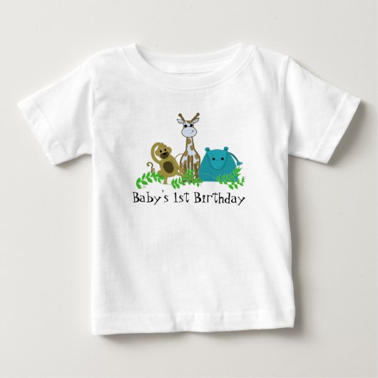 Dieren uit de dierentuin 1e verjaardag baby (Voorkant)