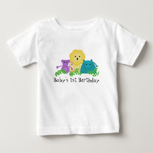 Dieren uit de dierentuin 1e verjaardag baby (Voorkant)