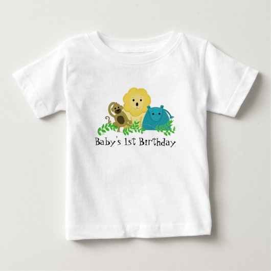 Dieren uit de dierentuin 1e verjaardag baby (Voorkant)