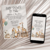 Dieren uit de dierentuin babyshower per post kaart