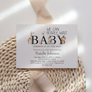 Dieren uit de dierentuin babyshowers kaart