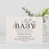 Dieren uit de dierentuin babyshowers kaart (Staand voorkant)